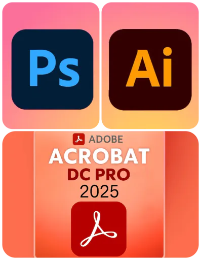 Adobe Photoshop, Illustrator & Acrobat Pro 2026 Bundle