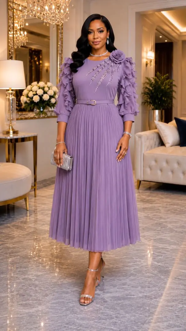 Elegant Pleated Chiffon Dresses thumbnail 4