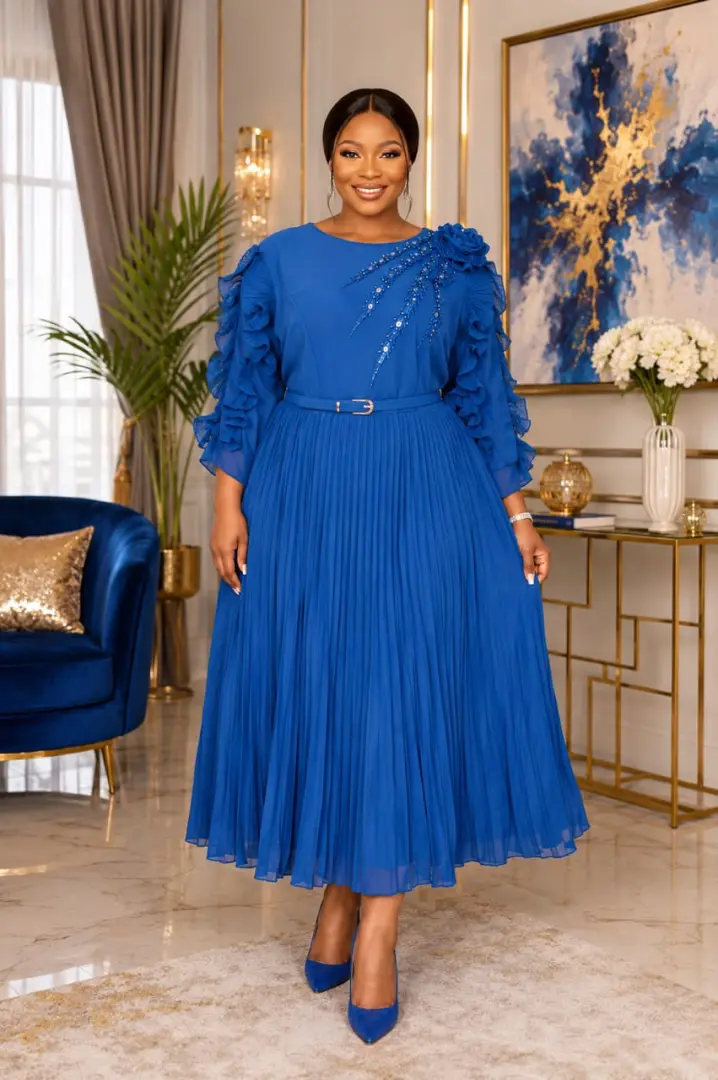 Elegant Pleated Chiffon Dresses thumbnail 5