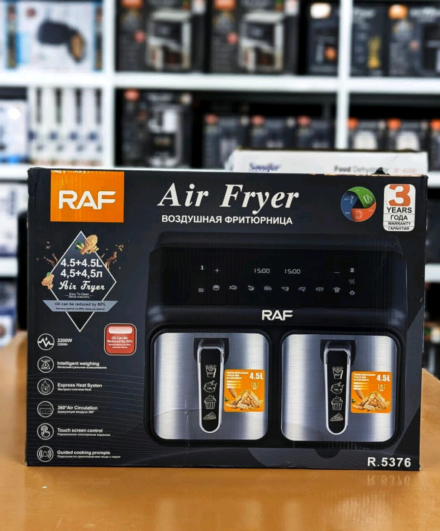 RAF R.5376 Dual-Basket Air Fryer 9L