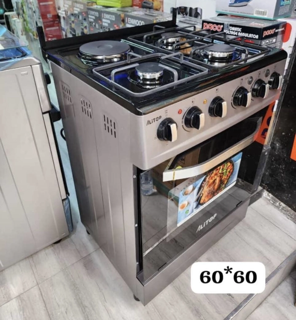 Alitop 60x60cm Cooker/Jiko (3 Gas, 1 Electric)
