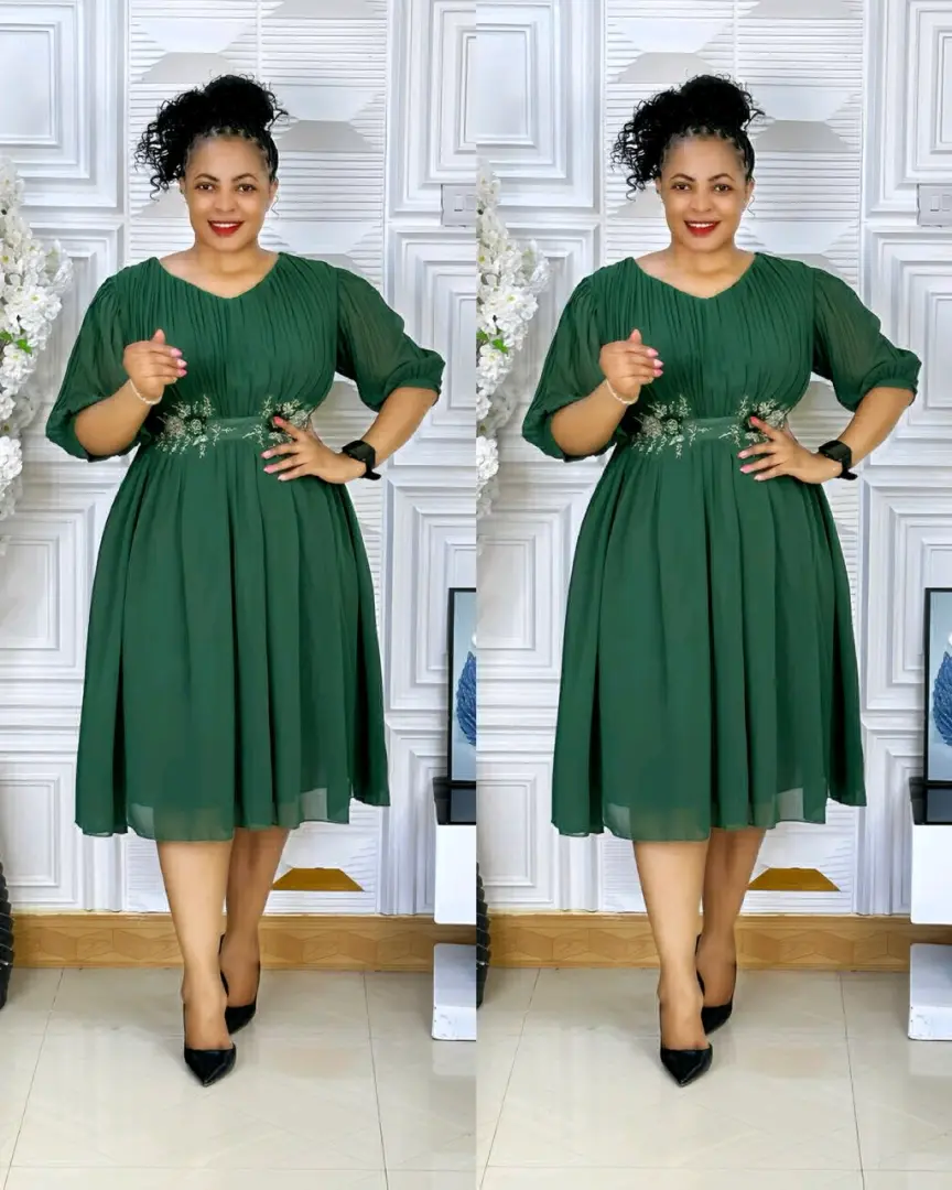 Dark Green Dress (Sizes L-3XL)