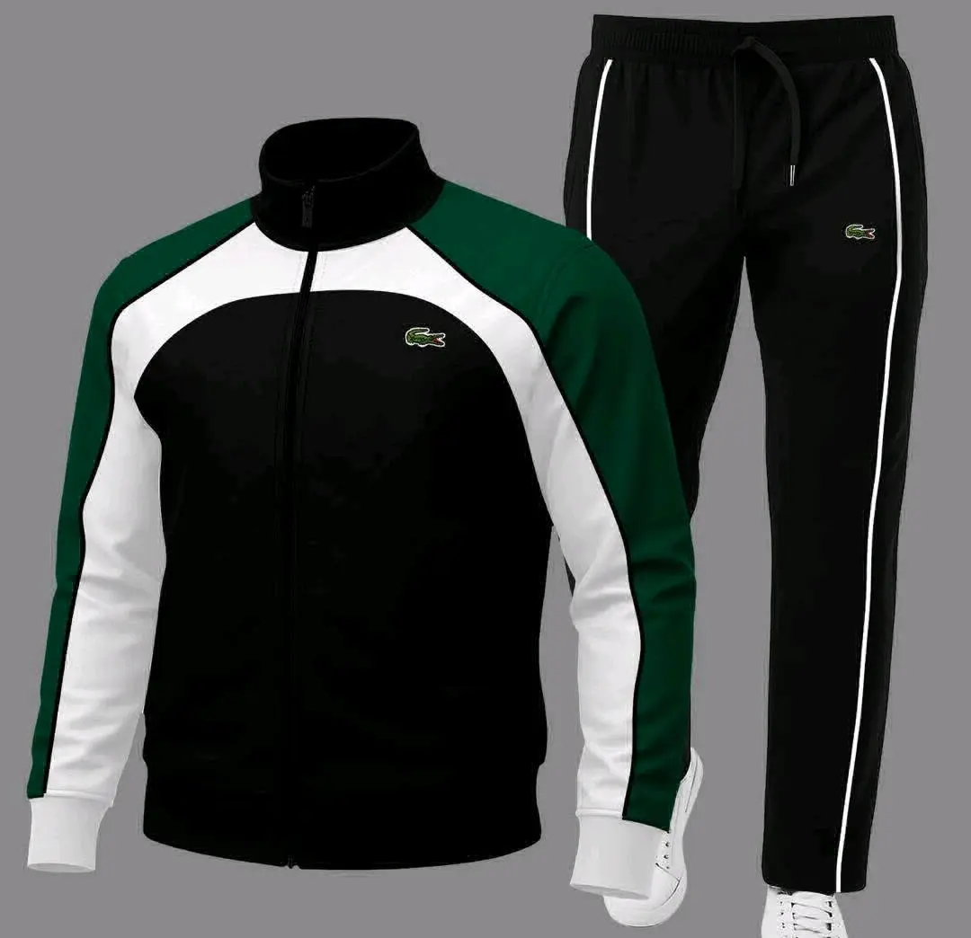 Lacoste Tracksuit Set - Beige/Green & Dark Blue thumbnail 2