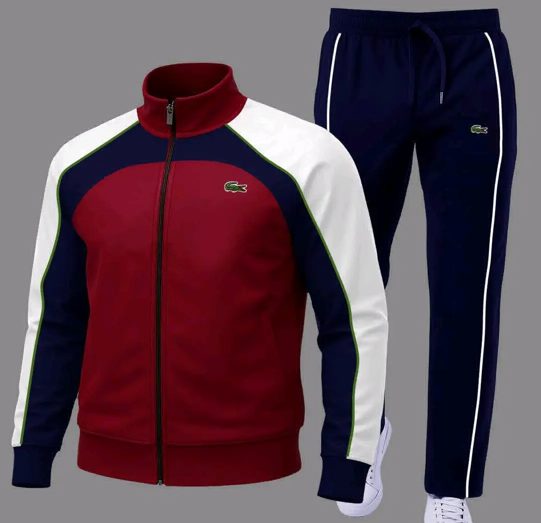 Lacoste Tracksuit Set - Beige/Green & Dark Blue thumbnail 3