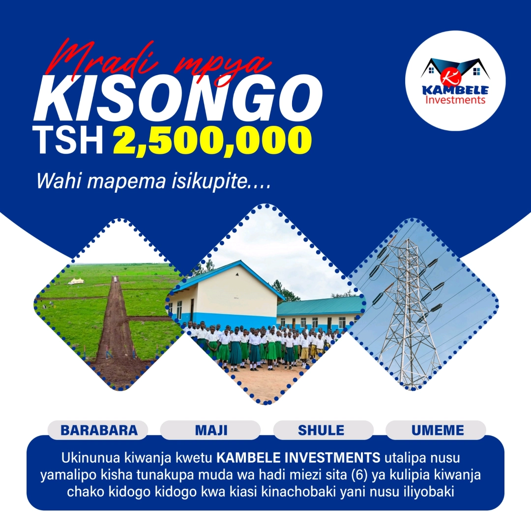 Viwanja vya KISONGO Arusha na Kilimanjaro kwa TZS 2.5M
