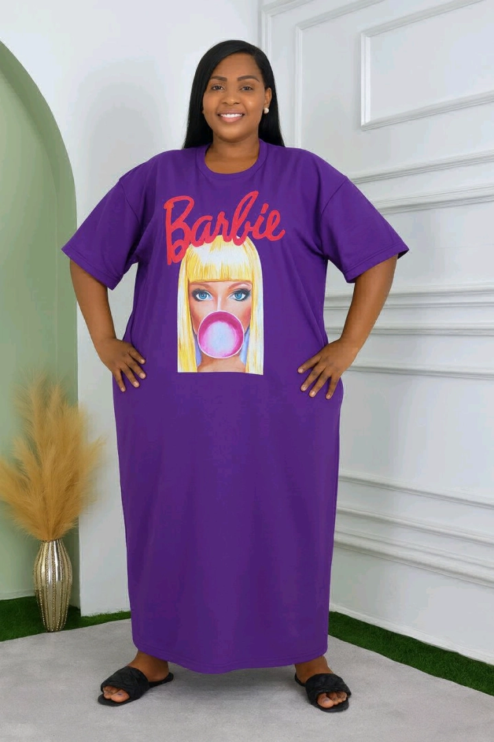 Purple Oversized Barbie T-Shirt Dress