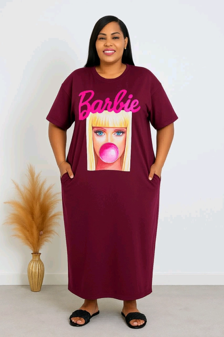 Purple Oversized Barbie T-Shirt Dress thumbnail 3