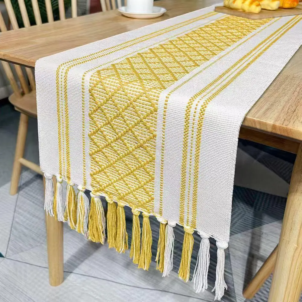 Stylish Woven Table Runner with Tassels thumbnail 2