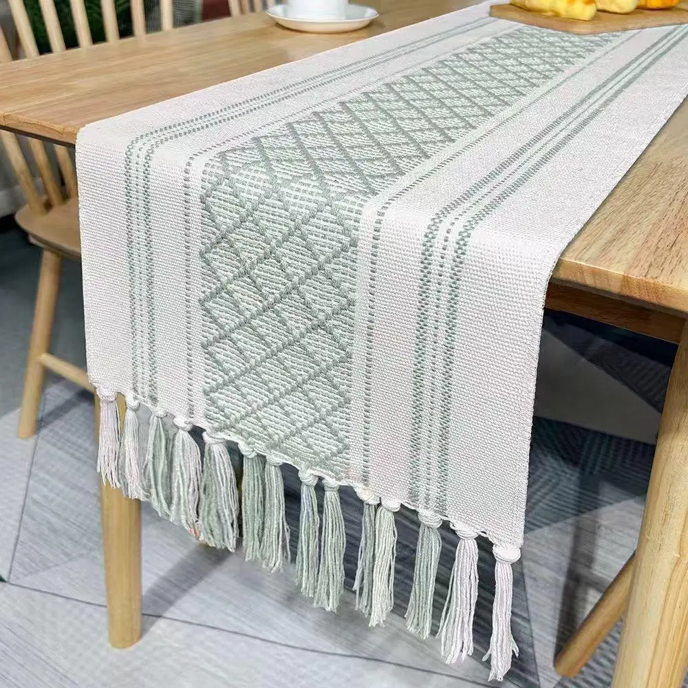 Stylish Woven Table Runner with Tassels thumbnail 3