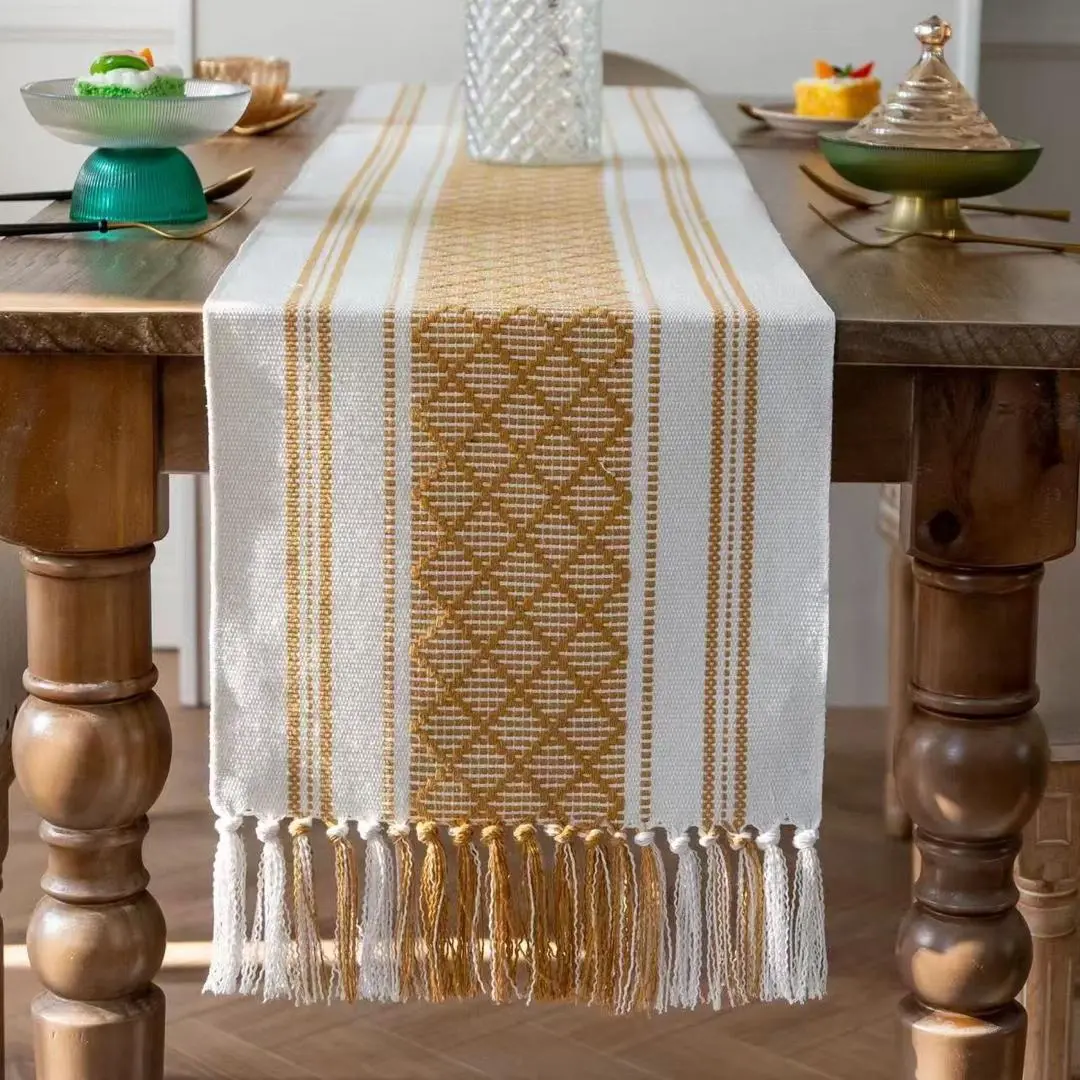 Stylish Woven Table Runner with Tassels thumbnail 4