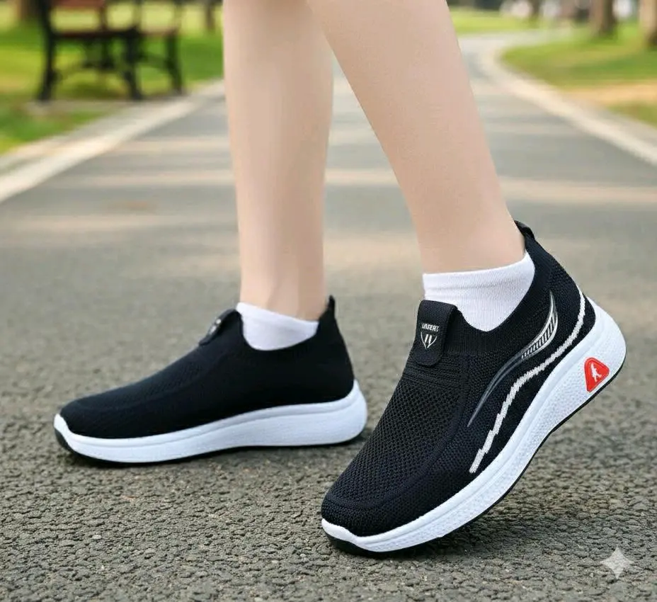 Black Slip-On Athletic Shoes