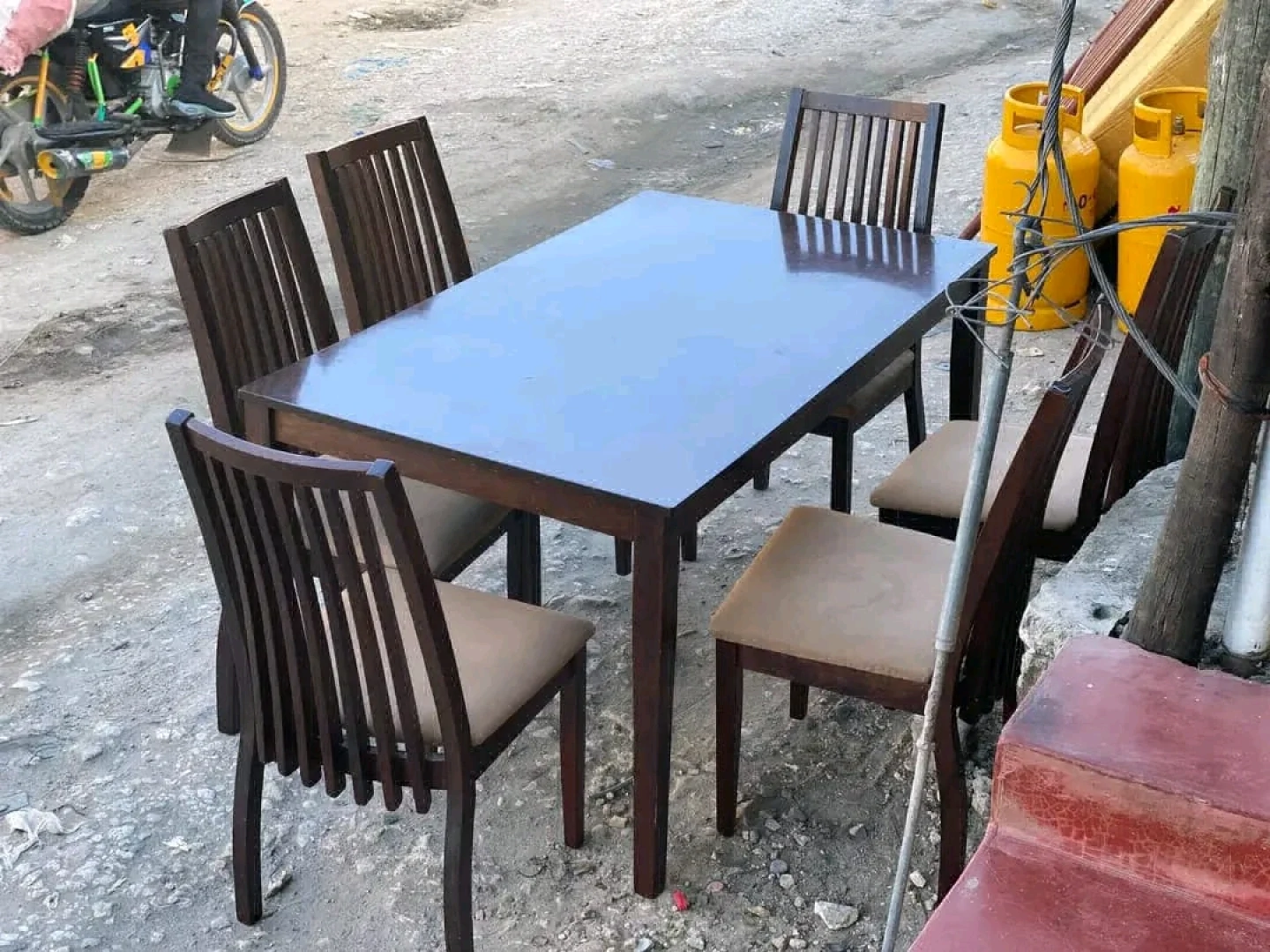 Wooden Dining Table Set with 6 Chairs