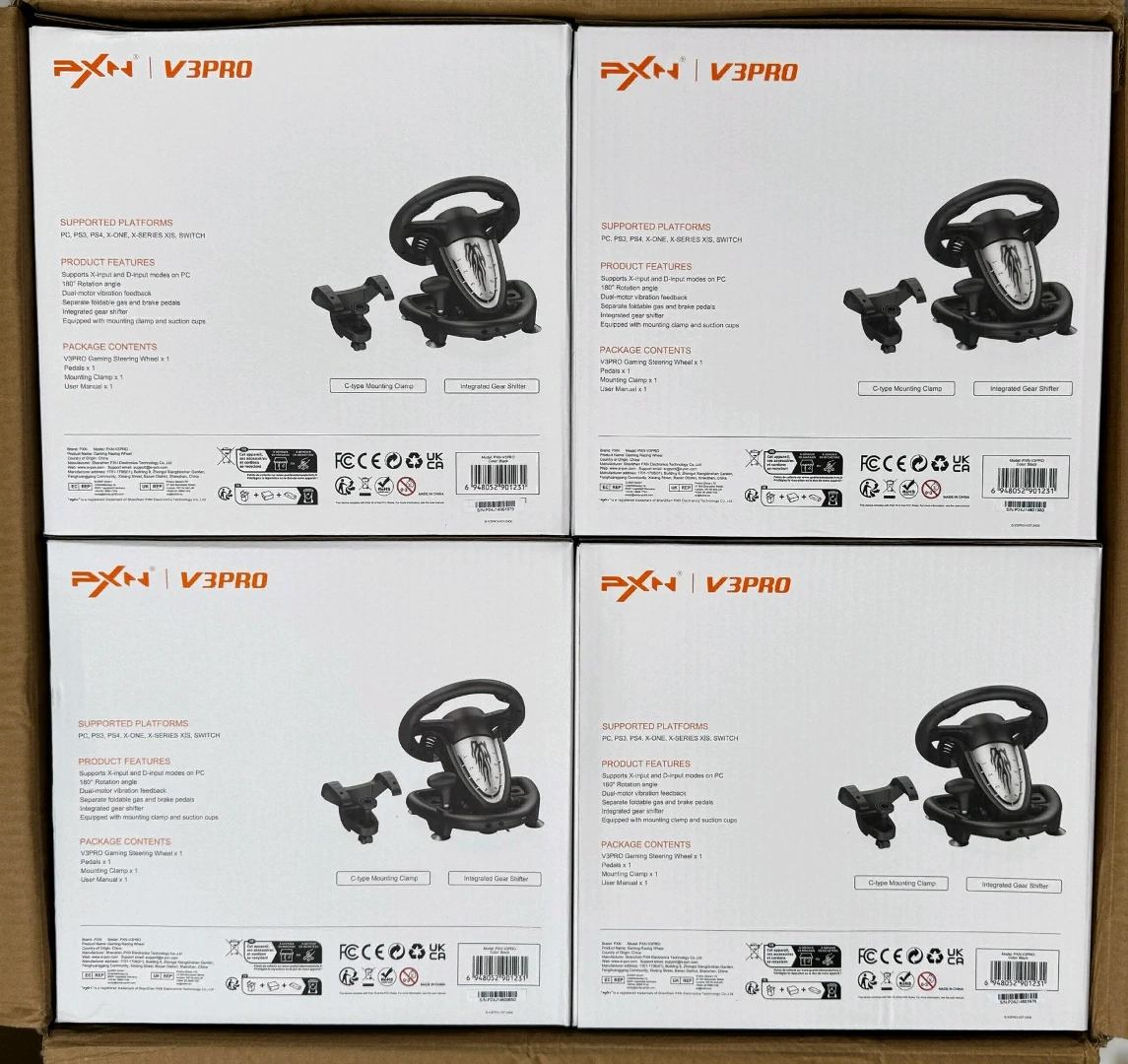 Brand New PXN V3PRO Gaming Driving Wheel for PS4, Xbox, Switch, PC