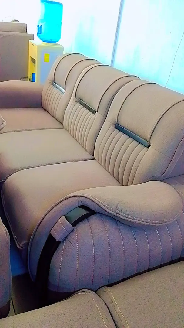 Modern 7-Seater Beige Fabric Sofa thumbnail 2