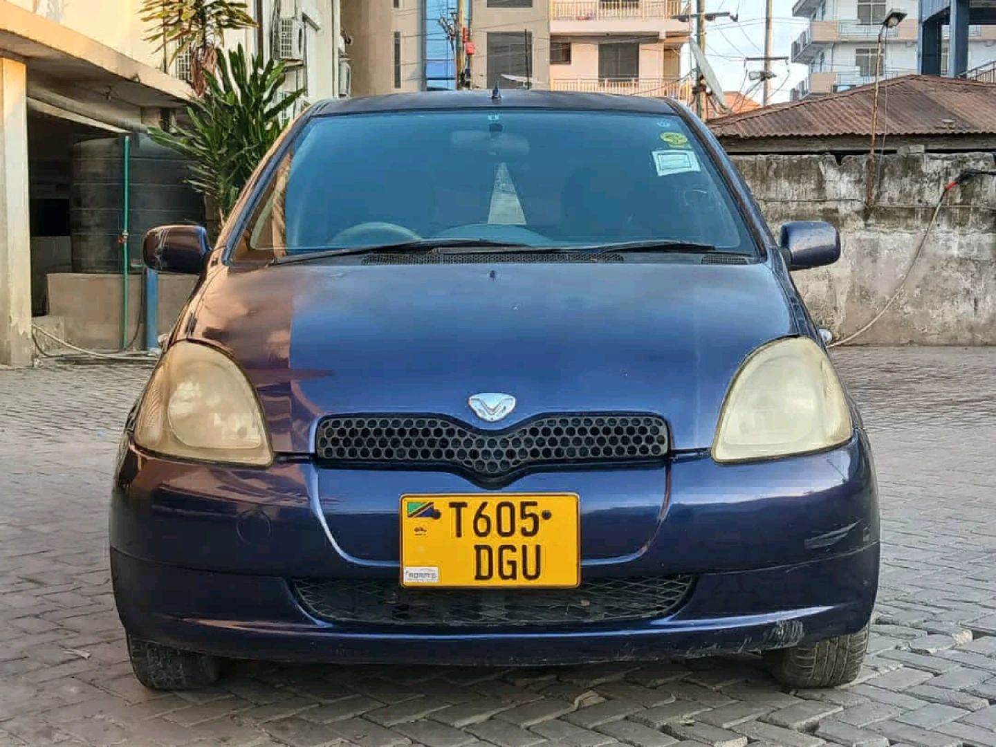 Dark Blue Toyota Vitz Car