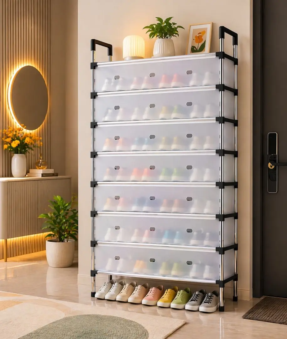 8 Layers Shoe Rack with Dust Proof Cover