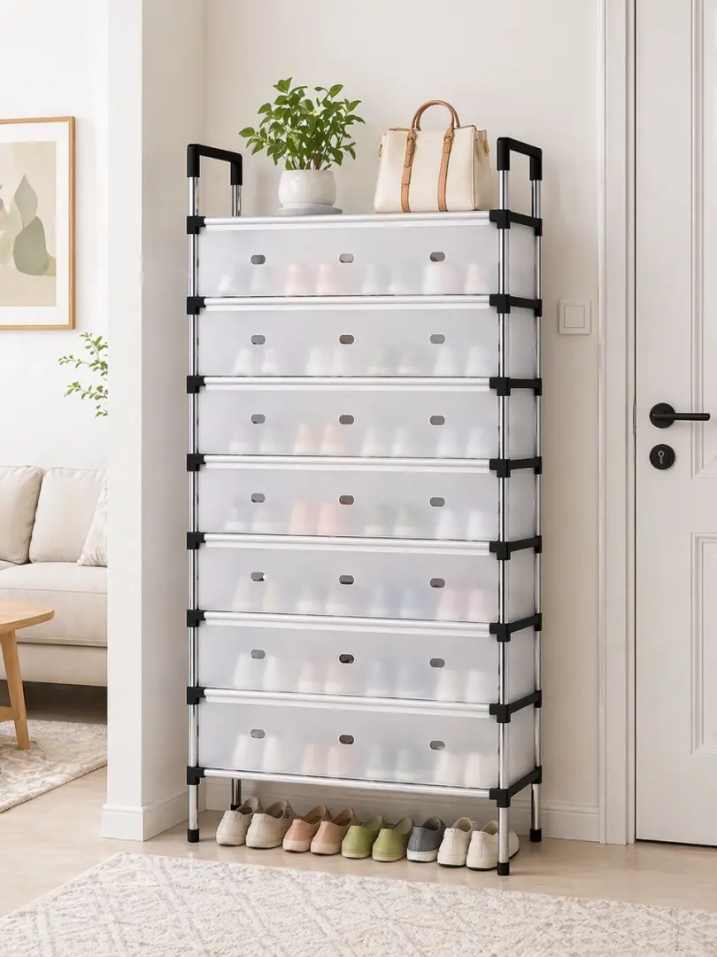 8 Layers Shoe Rack with Dust Proof Cover thumbnail 3