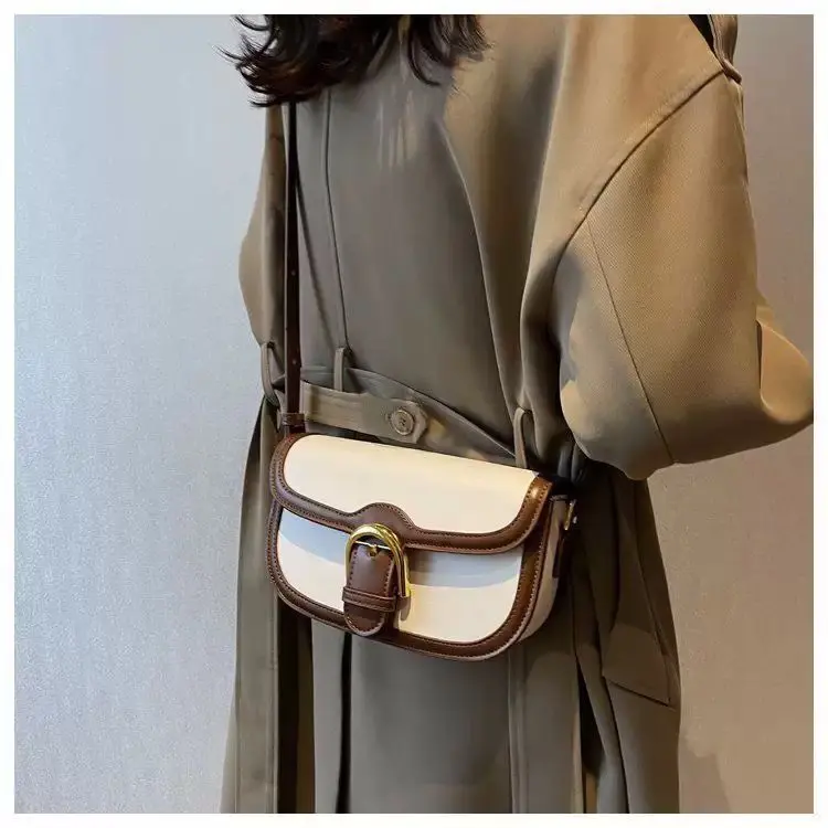 White and Brown Shoulder Bag