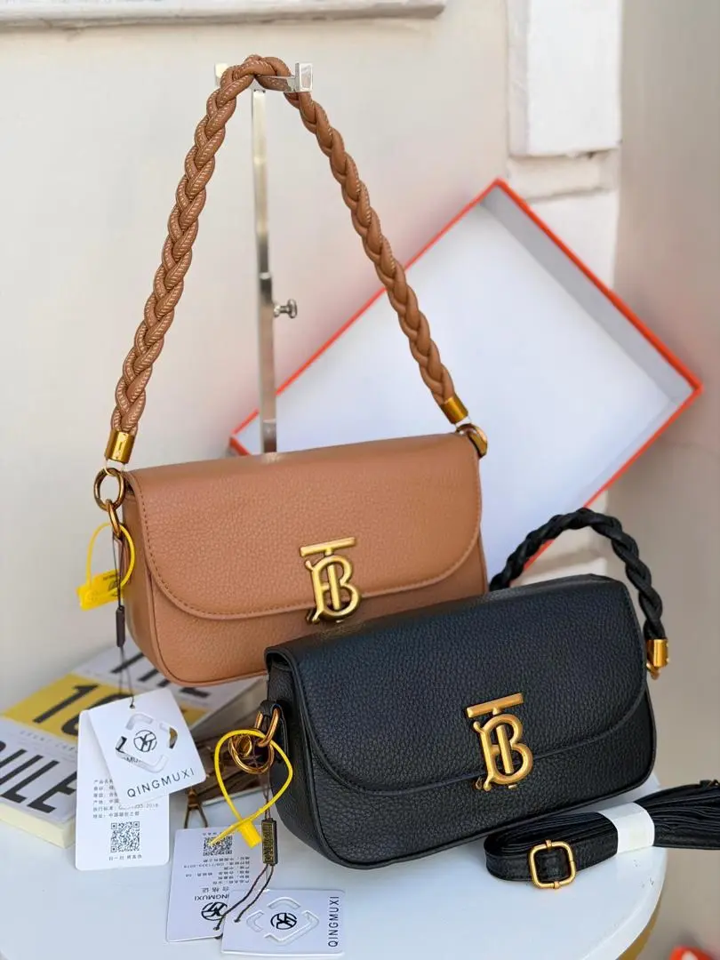 Black Leather Handbag with Gold Logo thumbnail 4