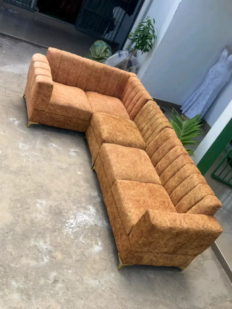 L-Shape Sofa Set - Brownish Orange thumbnail 2