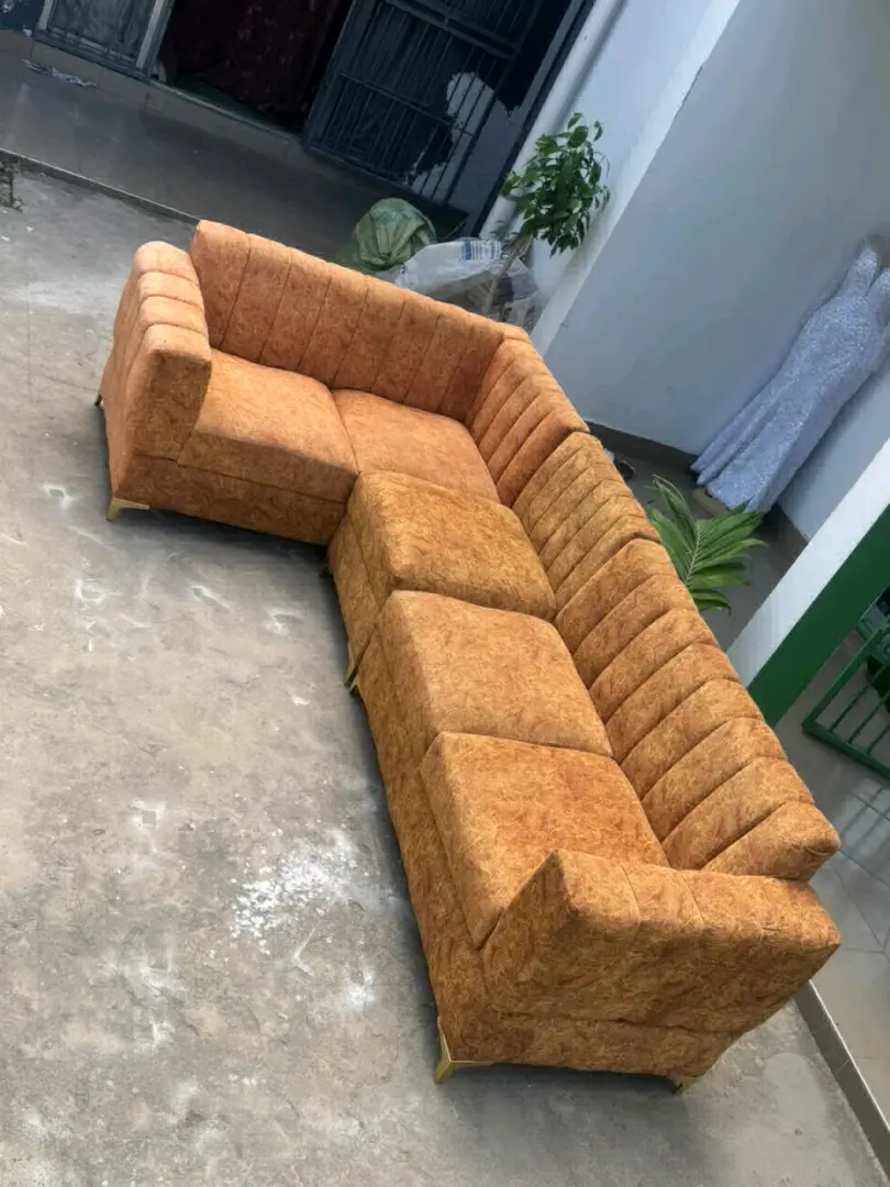 L-Shape Sofa Set - Brownish Orange thumbnail 3