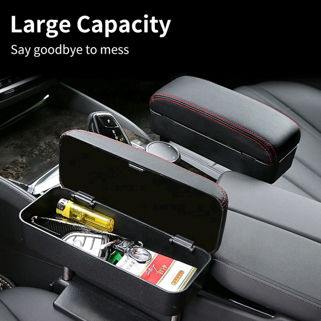 Universal Black Car Armrest Extender with Storage Box thumbnail 3
