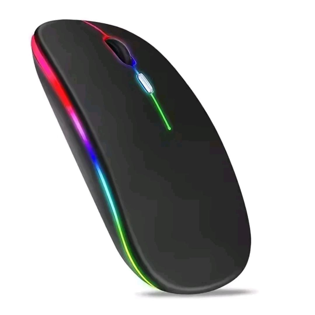 Black Slim Rechargeable Wireless RGB Mouse