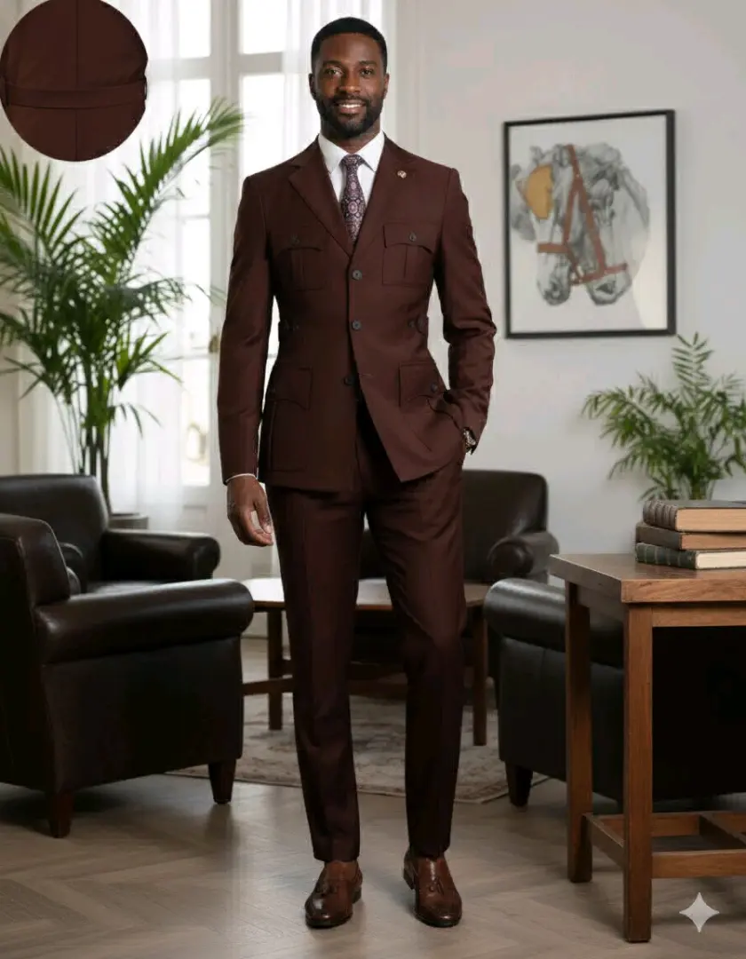 Fernando Turkey Black Safari Suit Jacket thumbnail 2