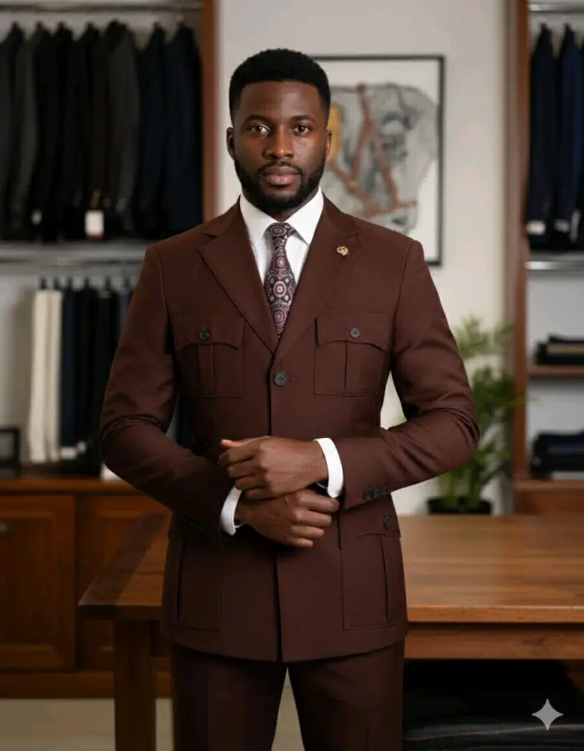 Fernando Turkey Black Safari Suit Jacket thumbnail 3