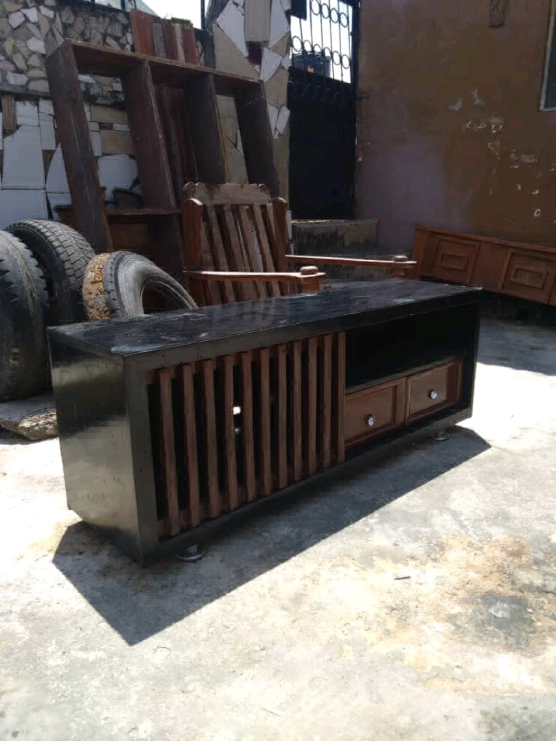 Black and Brown Wooden TV Stand/Cabinet thumbnail 2