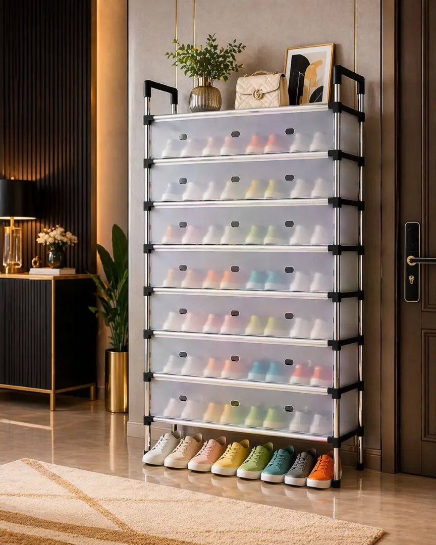 9 Layers Shoe Rack with Dust-proof Cover thumbnail 2
