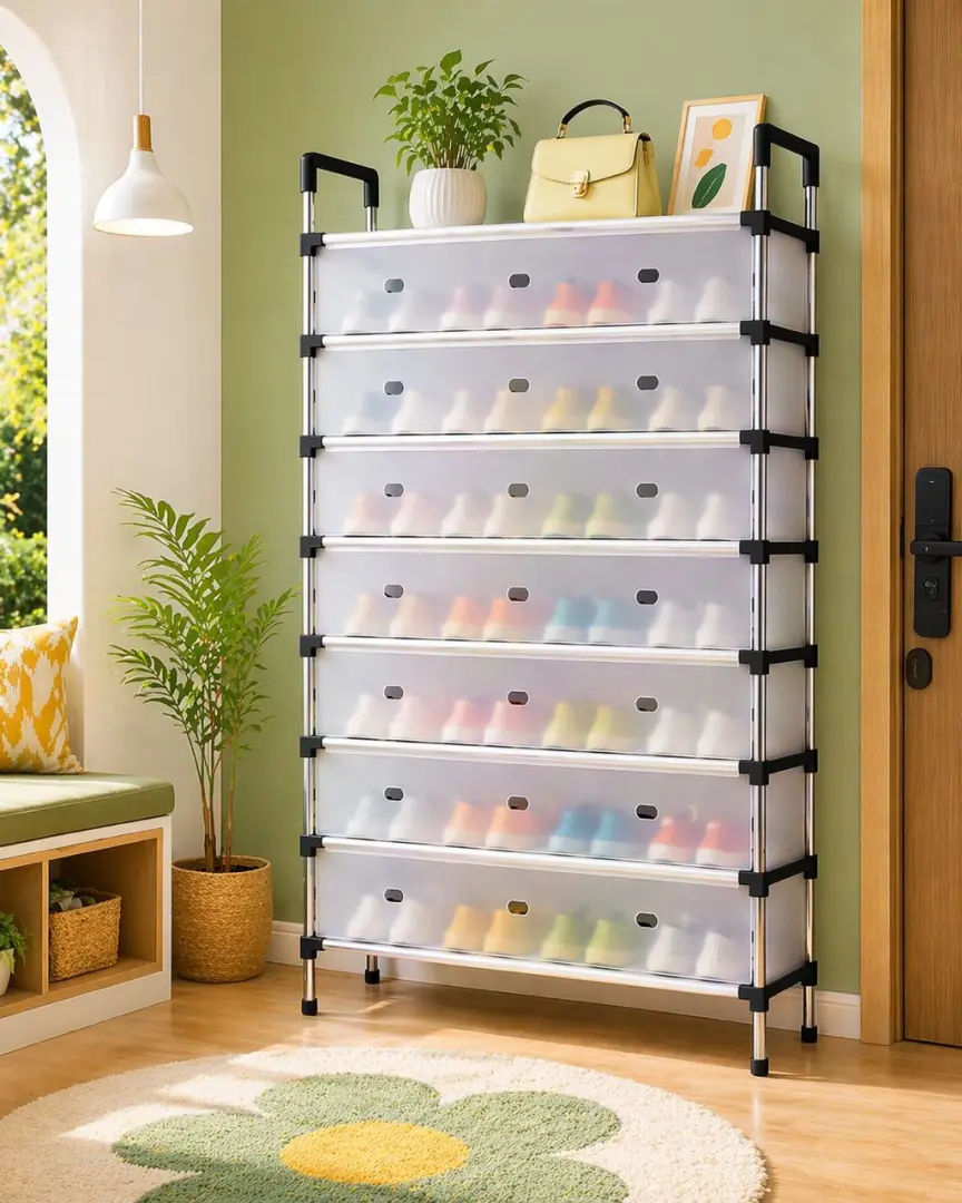 9 Layers Shoe Rack with Dust-proof Cover thumbnail 3