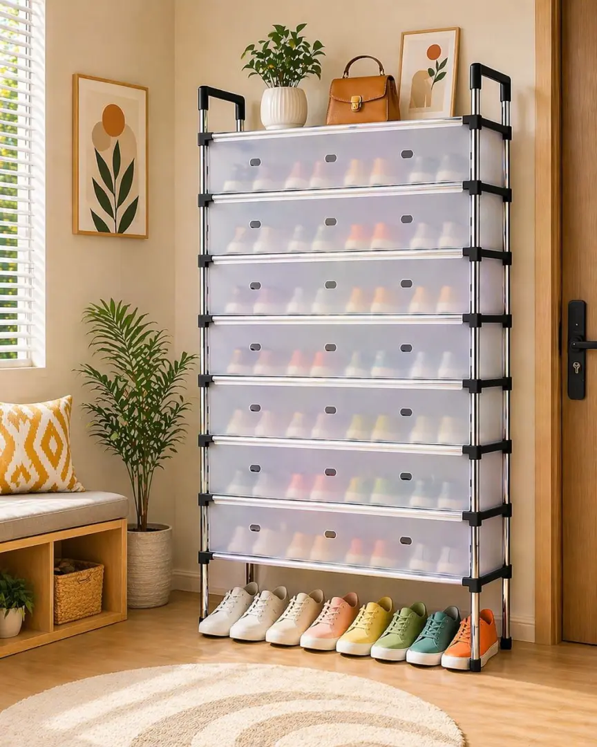 9 Layers Shoe Rack with Dust-proof Cover thumbnail 4
