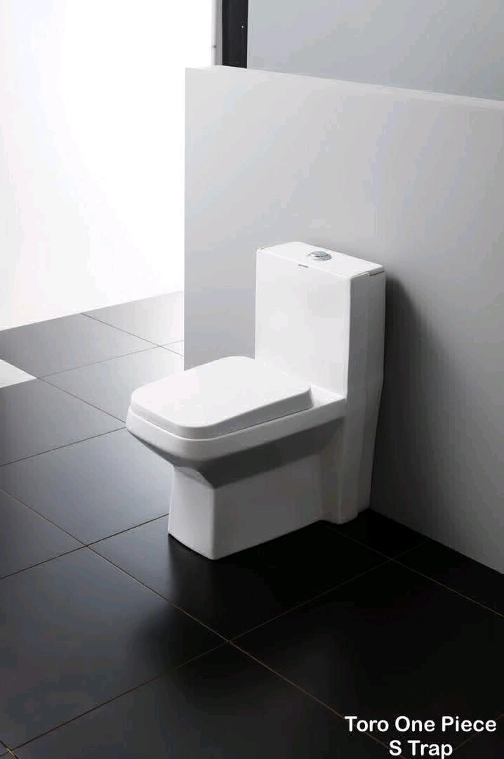 White Modern One-Piece Sitting Toilet (Cobio) thumbnail 2