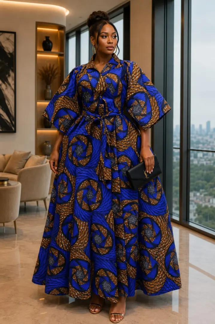 Kitenge Dress za Kisasa kwa Wanawake thumbnail 2