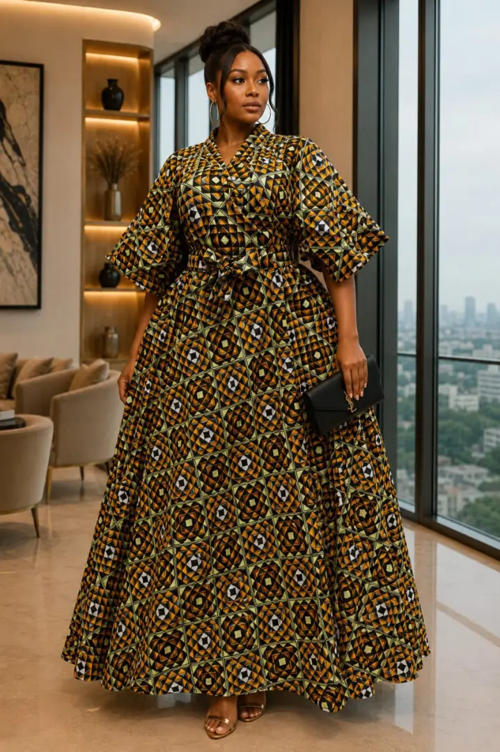 Kitenge Dress za Kisasa kwa Wanawake thumbnail 4
