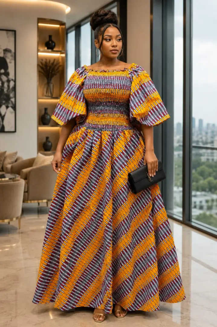 Kitenge Dress za Kisasa kwa Wanawake thumbnail 7