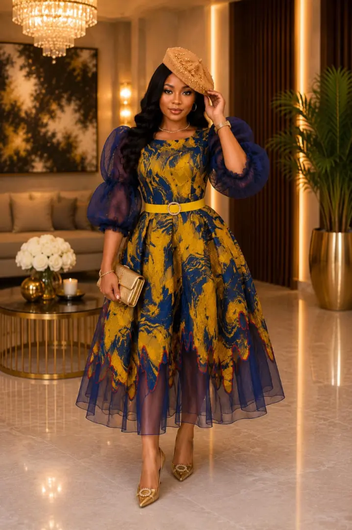 Elegant Women's Dresses with Matching Hats thumbnail 5