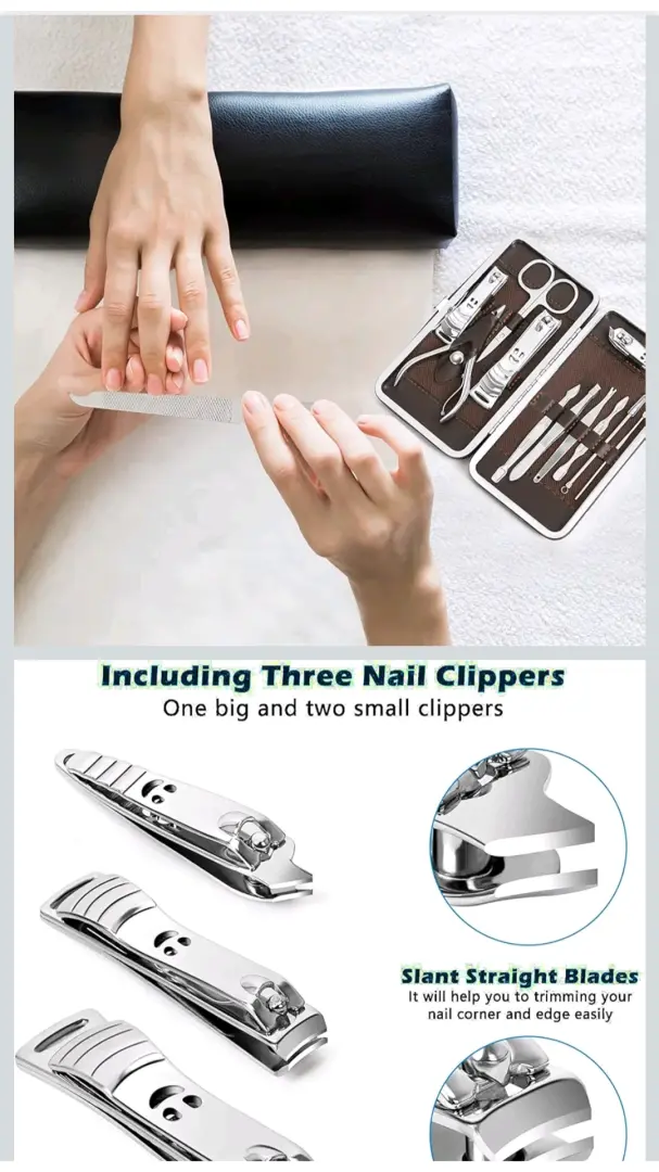 Stainless Steel 12-Piece Manicure/Pedicure Set thumbnail 3