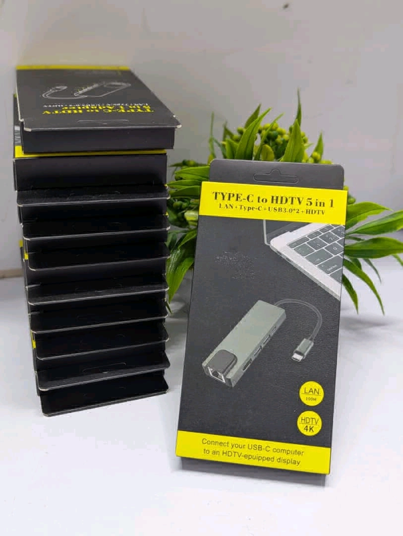Type-C to HDTV 5-in-1 Multi-Port Adapter Hub 4K