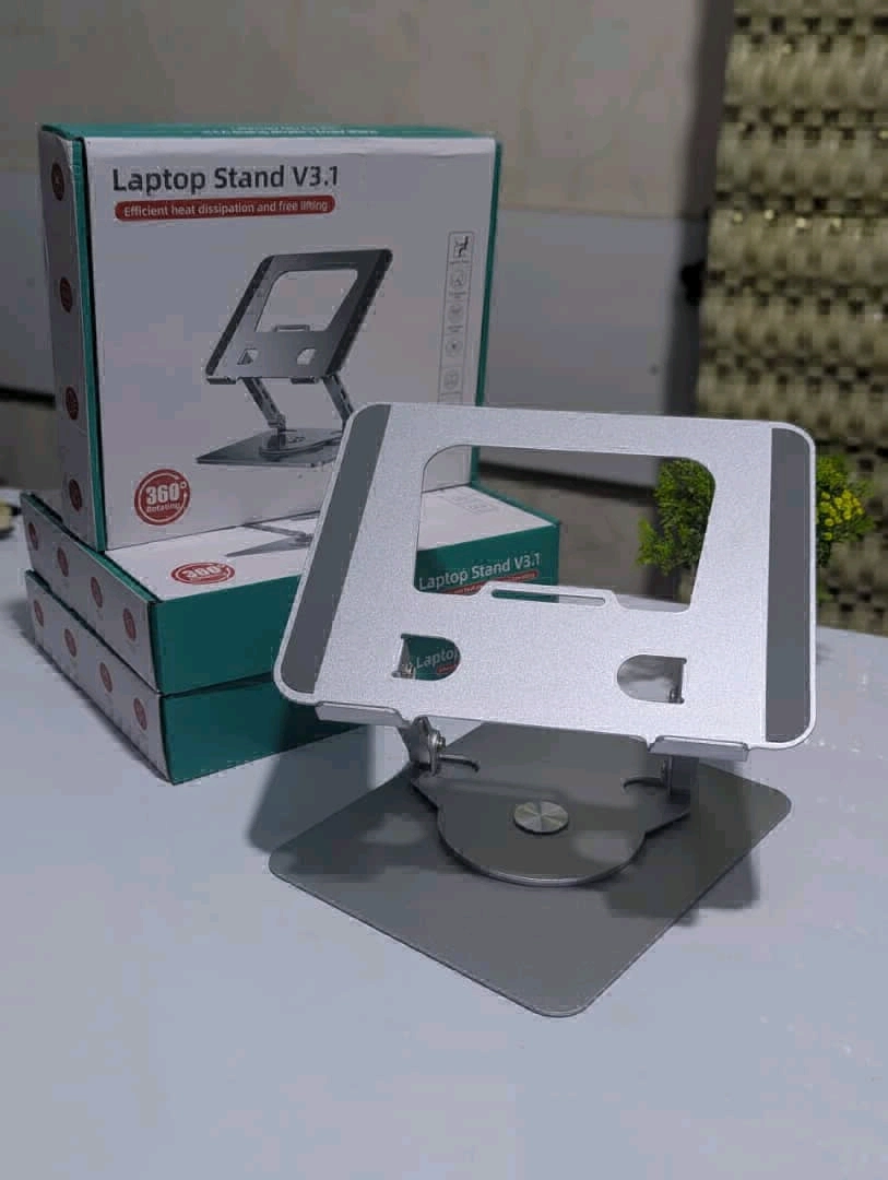 Silver Adjustable Rotating Laptop Stand V3.1