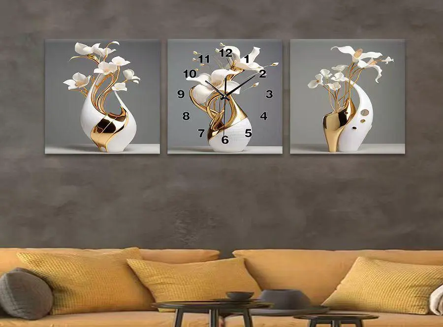 3-Piece Decorative Wall Art Clock Set