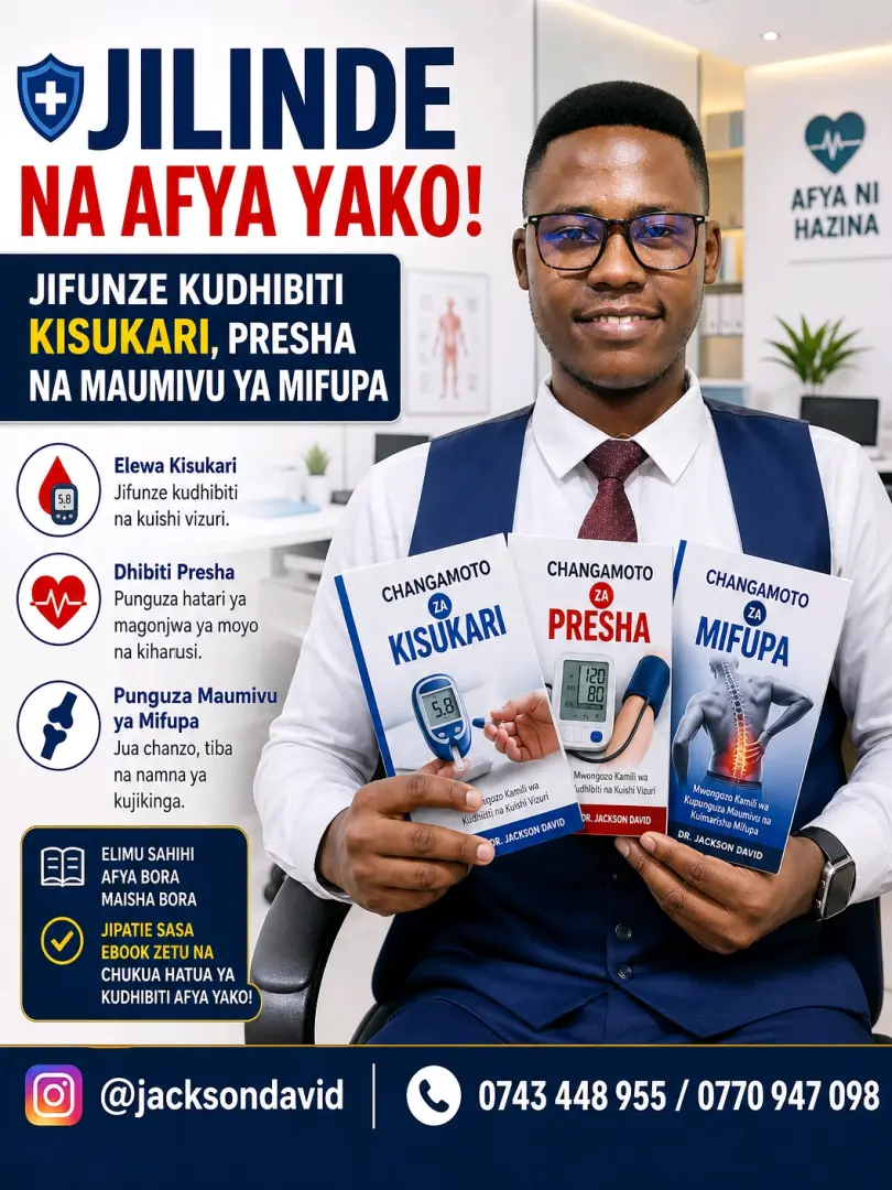Vitabu vya Elimu ya Afya (Kisukari, Presha, na Mifupa)