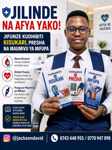 Vitabu vya Elimu ya Afya (Kisukari, Presha, na Mifupa)