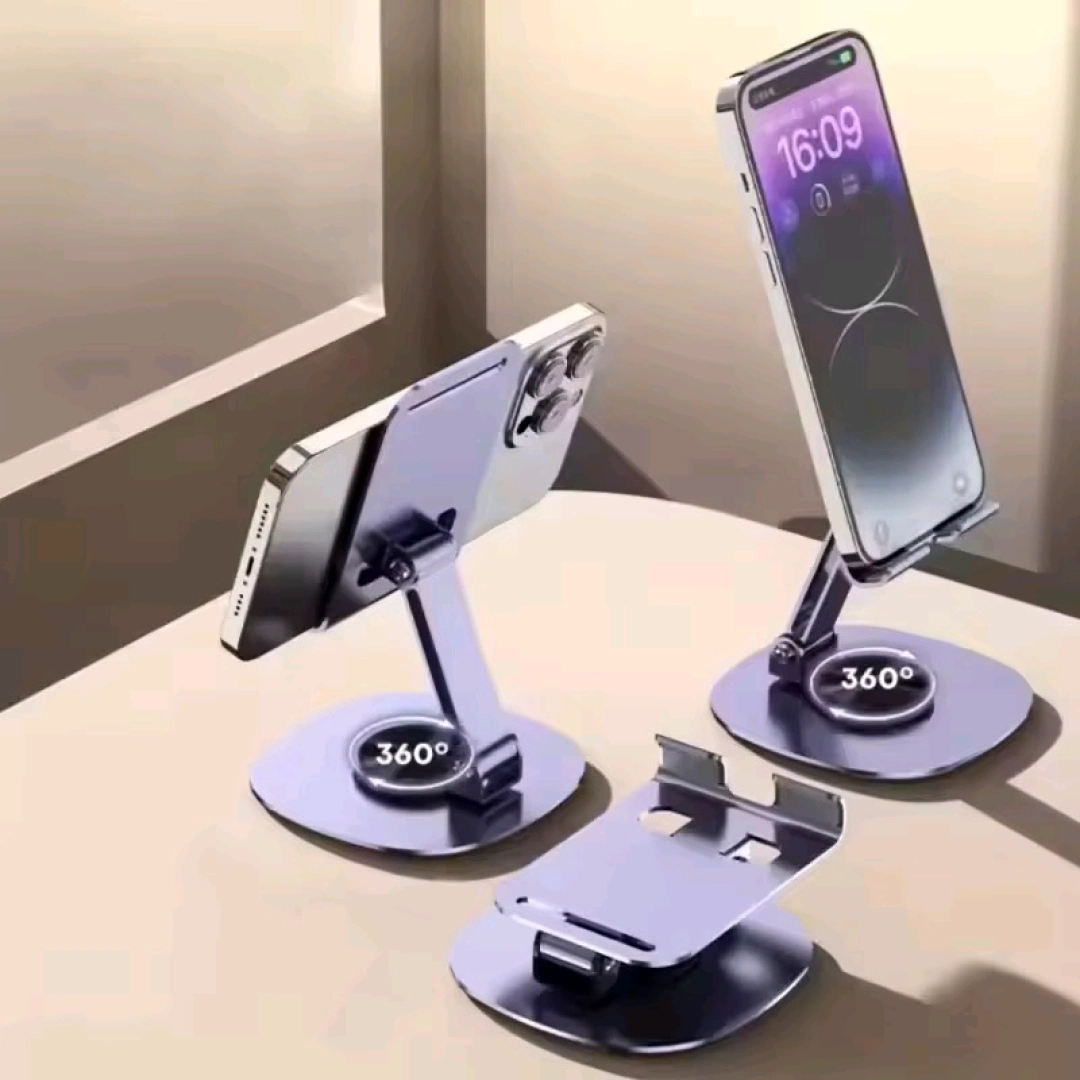 360-Degree Rotatable Metal Phone and Tablet Holder