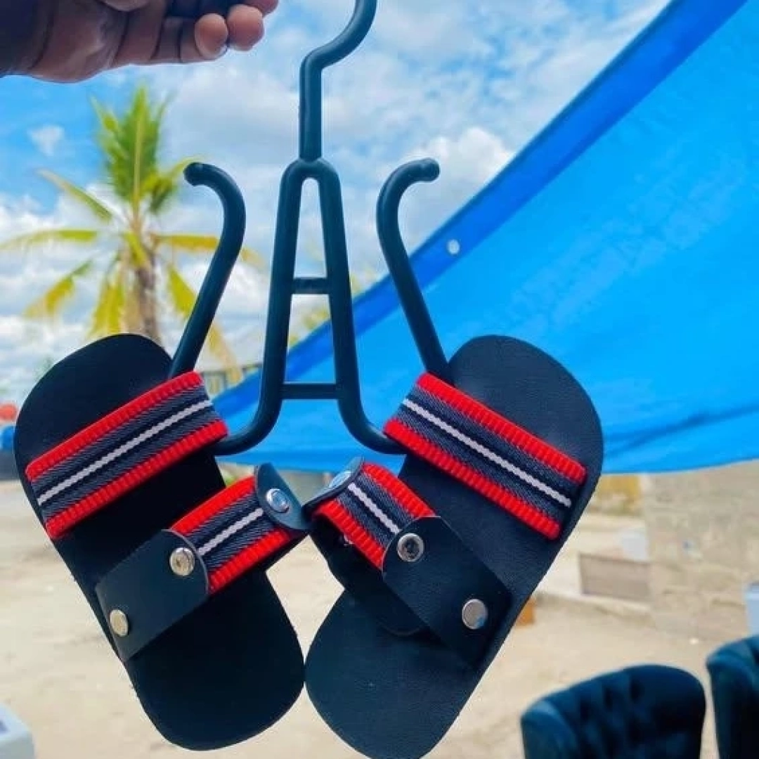 Maasai Kid's Leather Sandals (Dark Blue) thumbnail 2