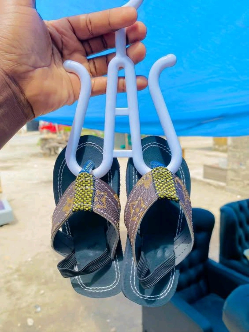 Maasai Kid's Leather Sandals (Dark Blue) thumbnail 6