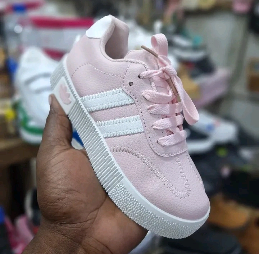 Pink Adidas-Style Sneakers for Children