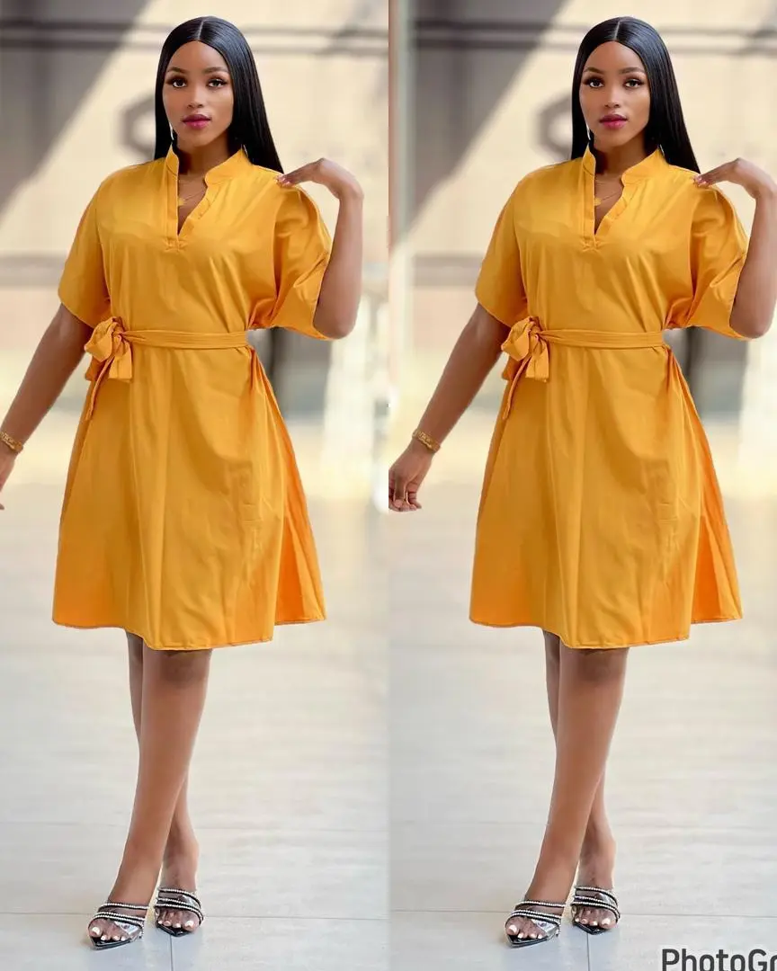 Bright Orange Long-Sleeved Button-Down Dress thumbnail 6