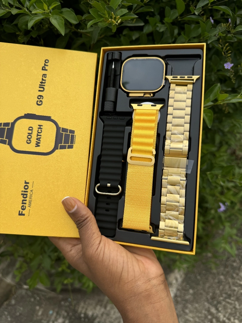 Fendior G9 Ultra Pro Gold Smart Watch with 3 Straps thumbnail 2
